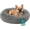 image:imageFurhaven 23 Round Calming Donut Dog Bed for Indoor Cats amp Small Dogs Washable For Dogs Up to 20 lbs  Shaggy Plush Long Faux Fur Donut Bed  Gray Small 230L x 230W x 90ThGray
