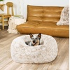 image:imageFurhaven 23 Round Calming Donut Dog Bed for Indoor Cats amp Small Dogs Washable For Dogs Up to 20 lbs  Shaggy Plush Long Faux Fur Donut Bed  Gray Small 230L x 230W x 90ThDriftwood