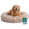 image:imageFurhaven 23 Round Calming Donut Dog Bed for Indoor Cats amp Small Dogs Washable For Dogs Up to 20 lbs  Shaggy Plush Long Faux Fur Donut Bed  Gray Small 230L x 230W x 90ThTaupe