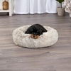 image:imageFurhaven 23 Round Calming Donut Dog Bed for Indoor Cats amp Small Dogs Washable For Dogs Up to 20 lbs  Shaggy Plush Long Faux Fur Donut Bed  Gray Small 230L x 230W x 90ThDriftwood