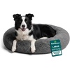 image:imageFurhaven 23 Round Calming Donut Dog Bed for Indoor Cats amp Small Dogs Washable For Dogs Up to 20 lbs  Shaggy Plush Long Faux Fur Donut Bed  Gray Small 230L x 230W x 90ThGray