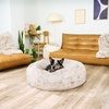 image:imageFurhaven 23 Round Calming Donut Dog Bed for Indoor Cats amp Small Dogs Washable For Dogs Up to 20 lbs  Shaggy Plush Long Faux Fur Donut Bed  Gray Small 230L x 230W x 90ThDriftwood