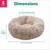 image:imageFurhaven 23 Round Calming Donut Dog Bed for Indoor Cats amp Small Dogs Washable For Dogs Up to 20 lbs  Shaggy Plush Long Faux Fur Donut Bed  Gray Small 230L x 230W x 90ThTaupe