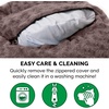 image:imageFurhaven 23 Round Donut Dog Bed for Indoor Cats amp Small Dogs Washable For Dogs Up to 20 lbs  Plush amp Diamond Print Donut Bed  Aqua SmallCurly Faux Fur Cocoa Dust