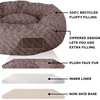 image:imageFurhaven 23 Round Donut Dog Bed for Indoor Cats amp Small Dogs Washable For Dogs Up to 20 lbs  Plush amp Diamond Print Donut Bed  Aqua SmallCurly Faux Fur Cocoa Dust