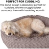 image:imageFurhaven 23 Round Donut Dog Bed for Indoor Cats amp Small Dogs Washable For Dogs Up to 20 lbs  Plush amp Diamond Print Donut Bed  Aqua SmallCurly Faux Fur Cocoa Dust