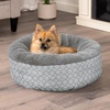 image:imageFurhaven 23 Round Donut Dog Bed for Indoor Cats amp Small Dogs Washable For Dogs Up to 20 lbs  Plush amp Diamond Print Donut Bed  Aqua SmallPlush  Diamond Print Gray