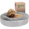 image:imageFurhaven 23 Round Donut Dog Bed for Indoor Cats amp Small Dogs Washable For Dogs Up to 20 lbs  Plush amp Diamond Print Donut Bed  Aqua SmallPlush  Diamond Print Gray