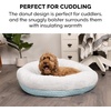 image:imageFurhaven 23 Round Donut Dog Bed for Indoor Cats amp Small Dogs Washable For Dogs Up to 20 lbs  Plush amp Diamond Print Donut Bed  Aqua SmallPlush  Diamond Print Aqua