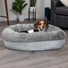 image:imageFurhaven 23 Round Donut Dog Bed for Indoor Cats amp Small Dogs Washable For Dogs Up to 20 lbs  Plush amp Diamond Print Donut Bed  Aqua SmallPlush  Diamond Print Gray