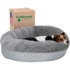 image:imageFurhaven 23 Round Donut Dog Bed for Indoor Cats amp Small Dogs Washable For Dogs Up to 20 lbs  Plush amp Diamond Print Donut Bed  Aqua SmallPlush  Diamond Print Gray