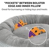 image:imageFurhaven 23 Round Donut Dog Bed for Indoor Cats amp Small Dogs Washable For Dogs Up to 20 lbs  Plush amp Diamond Print Donut Bed  Aqua SmallPlush  Diamond Print Gray