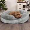 image:imageFurhaven 23 Round Donut Dog Bed for Indoor Cats amp Small Dogs Washable For Dogs Up to 20 lbs  Plush amp Diamond Print Donut Bed  Aqua SmallPlush  Diamond Print Gray
