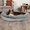image:imageFurhaven 23 Round Donut Dog Bed for Indoor Cats amp Small Dogs Washable For Dogs Up to 20 lbs  Plush amp Diamond Print Donut Bed  Aqua SmallPlush  Diamond Print Gray