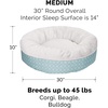 image:imageFurhaven 23 Round Donut Dog Bed for Indoor Cats amp Small Dogs Washable For Dogs Up to 20 lbs  Plush amp Diamond Print Donut Bed  Aqua SmallPlush  Diamond Print Aqua