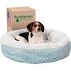 image:imageFurhaven 23 Round Donut Dog Bed for Indoor Cats amp Small Dogs Washable For Dogs Up to 20 lbs  Plush amp Diamond Print Donut Bed  Aqua SmallPlush  Diamond Print Aqua
