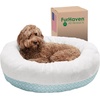 image:imageFurhaven 23 Round Donut Dog Bed for Indoor Cats amp Small Dogs Washable For Dogs Up to 20 lbs  Plush amp Diamond Print Donut Bed  Aqua SmallPlush  Diamond Print Aqua