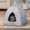 image:imageFurhaven Cat Bed Cave for Indoor Cats amp Small Dogs Washable amp Foldable w Removable Cushion  Polycanvas Print Pet Tent  Gray Terazzo Small