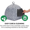 image:imageFurhaven Cat Bed Cave for Indoor Cats amp Small Dogs Washable amp Foldable w Removable Cushion  Polycanvas Print Pet Tent  Gray Terazzo Small