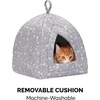 image:imageFurhaven Cat Bed Cave for Indoor Cats amp Small Dogs Washable amp Foldable w Removable Cushion  Polycanvas Print Pet Tent  Gray Terazzo Small