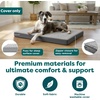 image:imageFurhaven Replacement Dog Bed Cover WaterResistant IndoorOutdoor Logo Print Oxford Polycanvas Mattress Washable  Deep Lagoon Jumbo XLargeGray