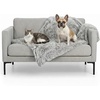 image:imageFurhaven Waterproof Throw Blanket for Dogs amp Indoor Cats Washable  Shaggy Plush Calming Long Faux Fur amp Velvet Dog Blanket  Mist Gray LargeMist Gray