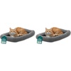 image:imageFurHaven Dog Bed for Extra Small Dogs amp Cats Bolster Crate Pad with Soft Supportive Base for Carriers amp Kennels Machine Washable Extra Small Sherpa Fleece GraySmall Pack of 2