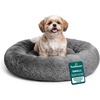 image:imageFurhaven 23 Round Calming Donut Dog Bed for Indoor Cats amp Small Dogs Washable For Dogs Up to 20 lbs  Shaggy Plush Long Faux Fur Donut Bed  Gray Small 230L x 230W x 90ThGray