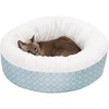 image:imageFurhaven 23 Round Donut Dog Bed for Indoor Cats amp Small Dogs Washable For Dogs Up to 20 lbs  Plush amp Diamond Print Donut Bed  Aqua SmallPlush  Diamond Print Aqua