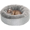 image:imageFurhaven 23 Round Donut Dog Bed for Indoor Cats amp Small Dogs Washable For Dogs Up to 20 lbs  Plush amp Diamond Print Donut Bed  Aqua SmallPlush  Diamond Print Gray
