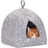 image:imageFurhaven Cat Bed Cave for Indoor Cats amp Small Dogs Washable amp Foldable w Removable Cushion  Polycanvas Print Pet Tent  Gray Terazzo Small