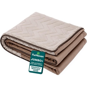 image:imageFurHaven Dog Bed Cover Replacement SofaStyle Design with Soft Breathable Fabric for Cozy Comfort Machine Washable Large Plush amp Velvet Granite GrayBrownstone