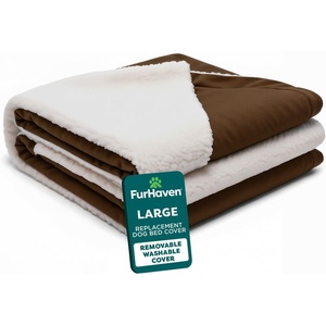 image:imageFurHaven Replacement Dog Bed Cover for Sherpa amp Suede Snuggery Fits Cool GelTop Foam Beds amp Solid Orthopedic Foam Beds Machine Washable Jumbo XL 44 inch GrayFaux Lambswool  Suede Espresso