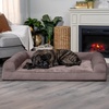 image:imageFurHaven Classic Sofa Orthopedic Dog Bed for Large Dogs with Orthopedic Egg Crate with a Solid Orthopedic Foam Base for Joint Support Removable Washable Cover Large Quilted Sofa Iron GrayDriftwood Brown
