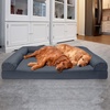 image:imageFurHaven Classic Sofa Orthopedic Dog Bed for Large Dogs with Orthopedic Egg Crate with a Solid Orthopedic Foam Base for Joint Support Removable Washable Cover Large Quilted Sofa Iron GrayIron Gray