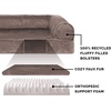 image:imageFurHaven Classic Sofa Orthopedic Dog Bed for Large Dogs with Orthopedic Egg Crate with a Solid Orthopedic Foam Base for Joint Support Removable Washable Cover Large Quilted Sofa Iron GrayDriftwood Brown