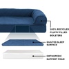 image:imageFurHaven Classic Sofa Orthopedic Dog Bed for Large Dogs with Orthopedic Egg Crate with a Solid Orthopedic Foam Base for Joint Support Removable Washable Cover Large Quilted Sofa Iron GrayNavy Blue