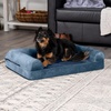 image:imageFurHaven Classic Sofa Orthopedic Dog Bed for Large Dogs with Orthopedic Egg Crate with a Solid Orthopedic Foam Base for Joint Support Removable Washable Cover Large Quilted Sofa Iron GrayHarbor Blue