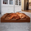 image:imageFurHaven Classic Sofa Orthopedic Dog Bed for Large Dogs with Orthopedic Egg Crate with a Solid Orthopedic Foam Base for Joint Support Removable Washable Cover Large Quilted Sofa Iron GrayToasted Brown