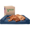 image:imageFurHaven Classic Sofa Orthopedic Dog Bed for Large Dogs with Orthopedic Egg Crate with a Solid Orthopedic Foam Base for Joint Support Removable Washable Cover Large Quilted Sofa Iron GrayNavy Blue