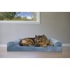 image:imageFurHaven Classic Sofa Orthopedic Dog Bed for Large Dogs with Orthopedic Egg Crate with a Solid Orthopedic Foam Base for Joint Support Removable Washable Cover Large Quilted Sofa Iron GrayHarbor Blue