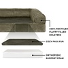 image:imageFurHaven Classic Sofa Orthopedic Dog Bed for Large Dogs with Orthopedic Egg Crate with a Solid Orthopedic Foam Base for Joint Support Removable Washable Cover Large Quilted Sofa Iron GrayDark Sage