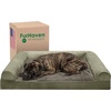 image:imageFurHaven Classic Sofa Orthopedic Dog Bed for Large Dogs with Orthopedic Egg Crate with a Solid Orthopedic Foam Base for Joint Support Removable Washable Cover Large Quilted Sofa Iron GrayDark Sage