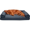 image:imageFurHaven Classic Sofa Orthopedic Dog Bed for Large Dogs with Orthopedic Egg Crate with a Solid Orthopedic Foam Base for Joint Support Removable Washable Cover Large Quilted Sofa Iron GrayIron Gray