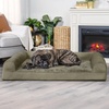 image:imageFurHaven Classic Sofa Orthopedic Dog Bed for Large Dogs with Orthopedic Egg Crate with a Solid Orthopedic Foam Base for Joint Support Removable Washable Cover Large Quilted Sofa Iron GrayDark Sage