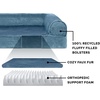 image:imageFurHaven Classic Sofa Orthopedic Dog Bed for Large Dogs with Orthopedic Egg Crate with a Solid Orthopedic Foam Base for Joint Support Removable Washable Cover Large Quilted Sofa Iron GrayHarbor Blue