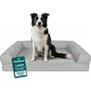 image:imageFurHaven Classic Sofa Orthopedic Dog Bed for Large Dogs with Orthopedic Egg Crate with a Solid Orthopedic Foam Base for Joint Support Removable Washable Cover Large Quilted Sofa Iron GraySilver Gray