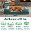 image:imageFurHaven Cooling Gel Dog Bed for Large Dogs Perfect Comfort Sofa Bed with Cool GelTop Foam with a Solid Orthopedic Foam Base for Joint Support Washable Cover Jumbo XL Plush amp Velvet Granite GrayCeladon Green