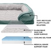 image:imageFurHaven Cooling Gel Dog Bed for Large Dogs Perfect Comfort Sofa Bed with Cool GelTop Foam with a Solid Orthopedic Foam Base for Joint Support Washable Cover Jumbo XL Plush amp Velvet Granite GrayCeladon Green