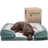 image:imageFurHaven Cooling Gel Dog Bed for Large Dogs Perfect Comfort Sofa Bed with Cool GelTop Foam with a Solid Orthopedic Foam Base for Joint Support Washable Cover Jumbo XL Plush amp Velvet Granite GrayCeladon Green